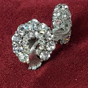 Lisner Rhinestone Earrings 50s Era